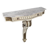 Superb Louis XV Style Wall-Mounted Console with Drawer and Marble