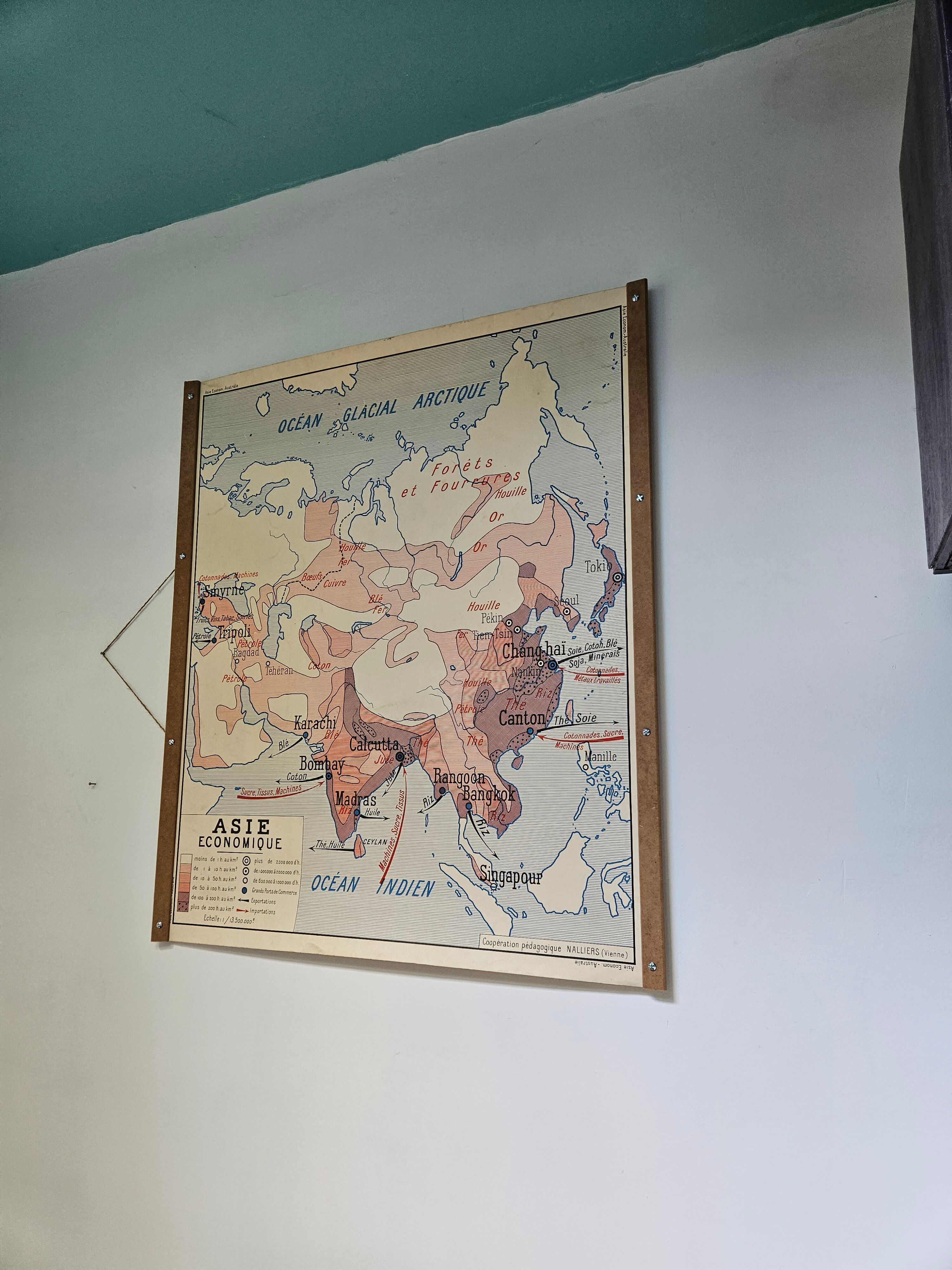 Old school map of geography of Australia and Asia double-sided