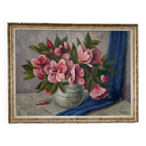 Large still life with pink flowers