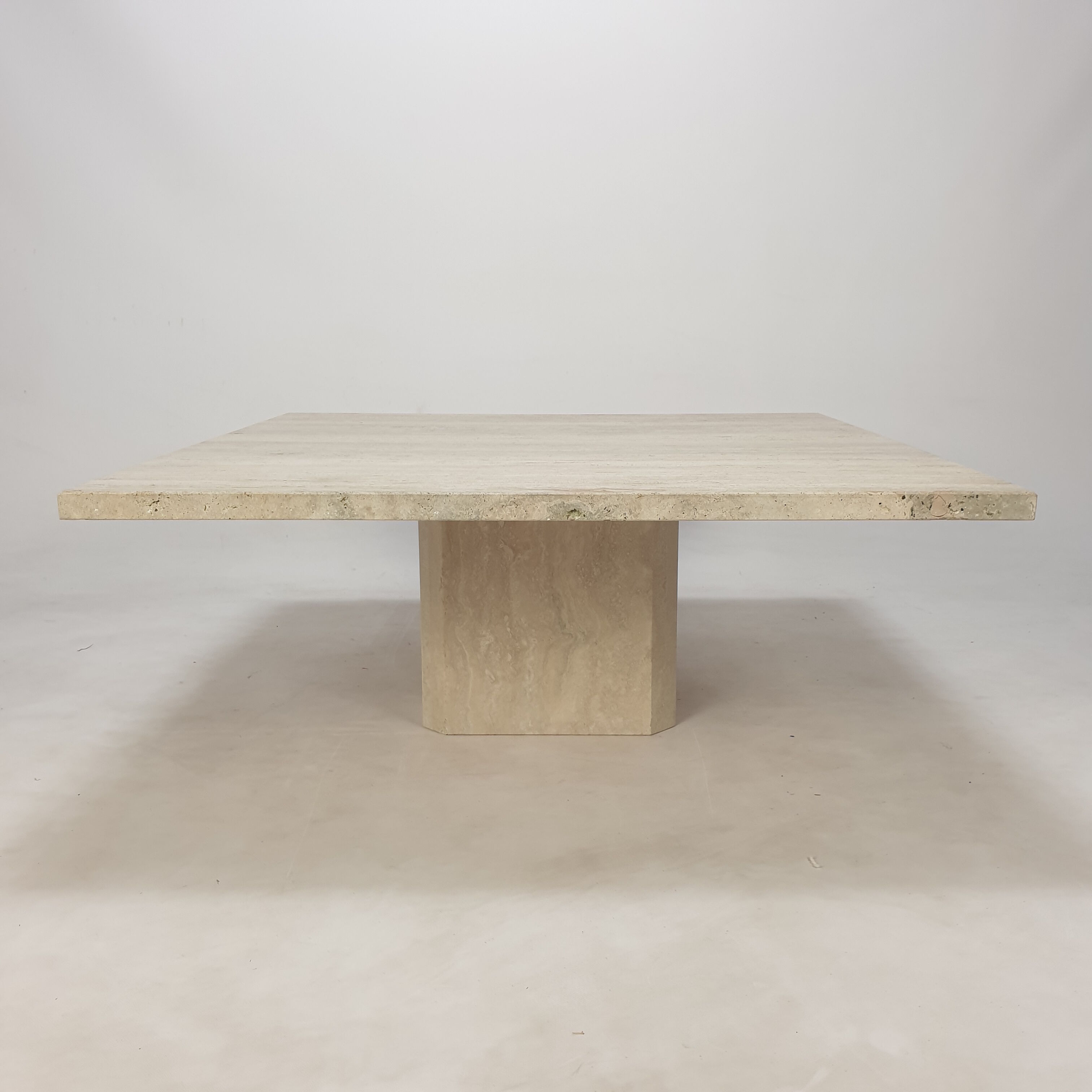 Italian travertine coffee table, 1980s