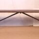Old burmese teak bench and wrought iron base