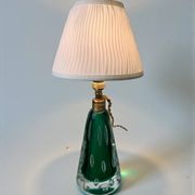 Midcentury Pietro Toso table lamp, green and bubble Sommerso Murano, Italy
