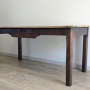 Ancienne table de ferme en bois massif patiné - 178 cm