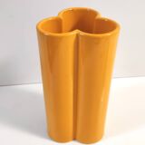 Postmodern Orange Yellow Glazed Ceramic Vase, Italy