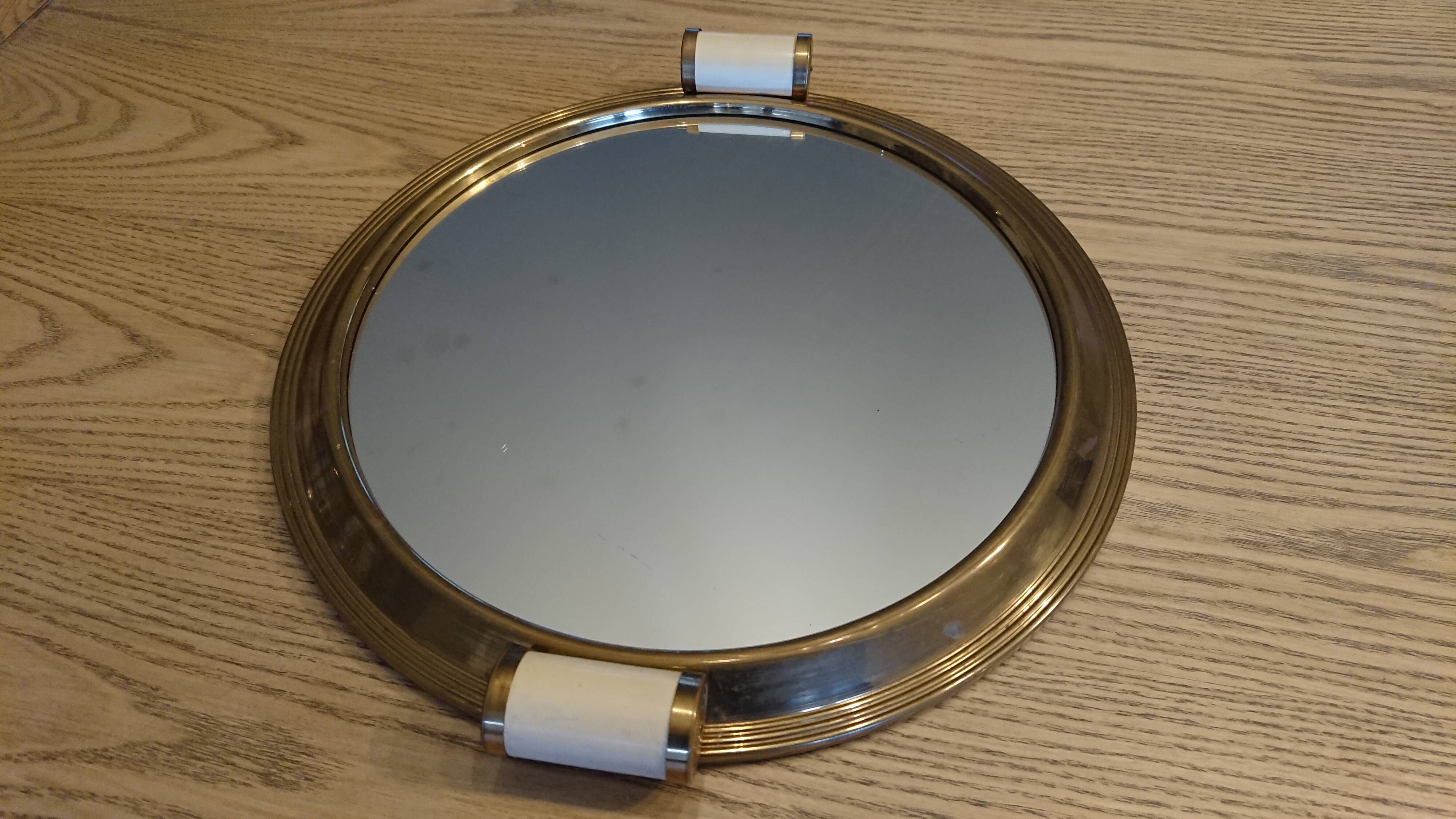 Art deco brass mirror tray