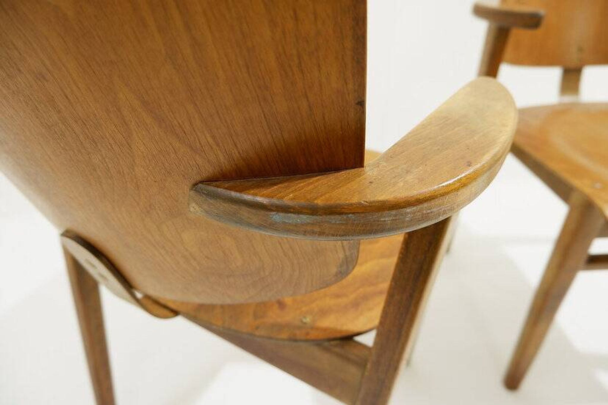 Pair of Mid-century plywood beech chairs - Ilmari Tapiovaara style plywood Chairs