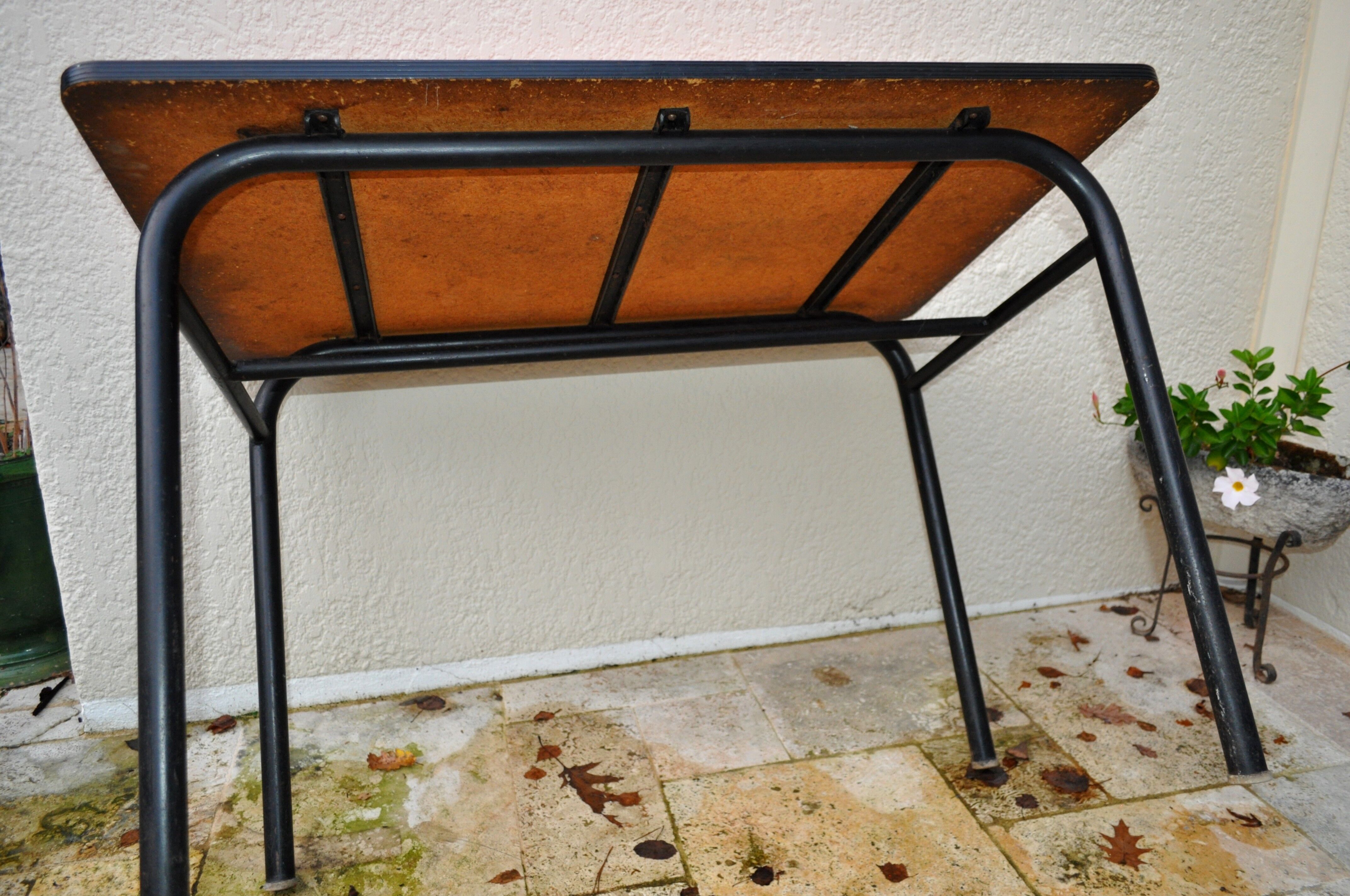 Red formica bistro table