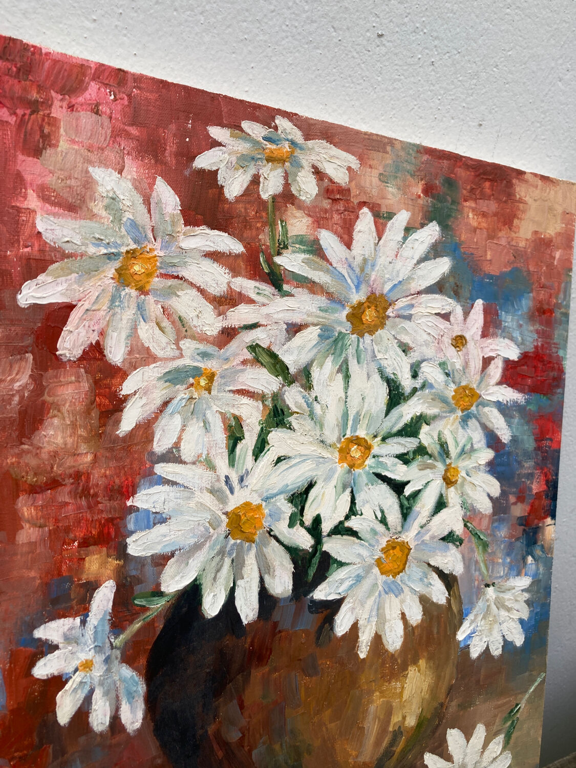 Oil on canvas bouquet of flower old painting