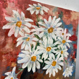 Oil on canvas bouquet of flower old painting