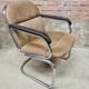 Vintage tubular ribbed office armchair