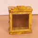 Old art deco wall showcase in original yellow teak