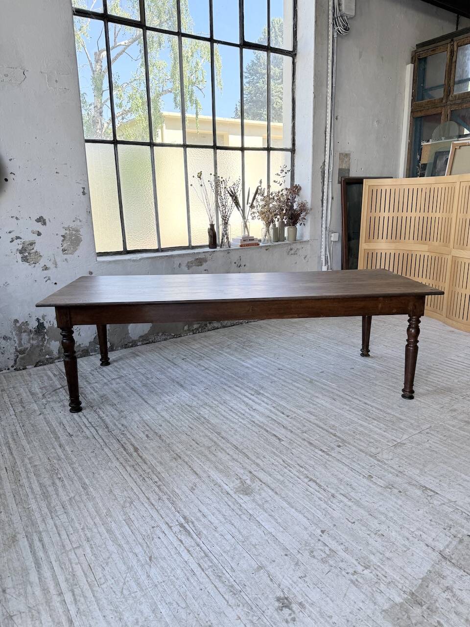 Solid oak table 1900 drapery style XL 250cm