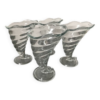 4 Bormioli Rocco ice cream cups, Italian brand