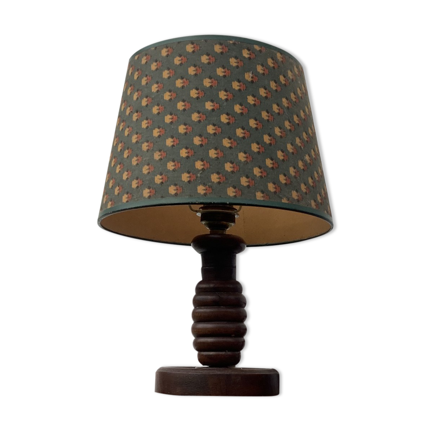 Old turned wooden bedside lamp 1940