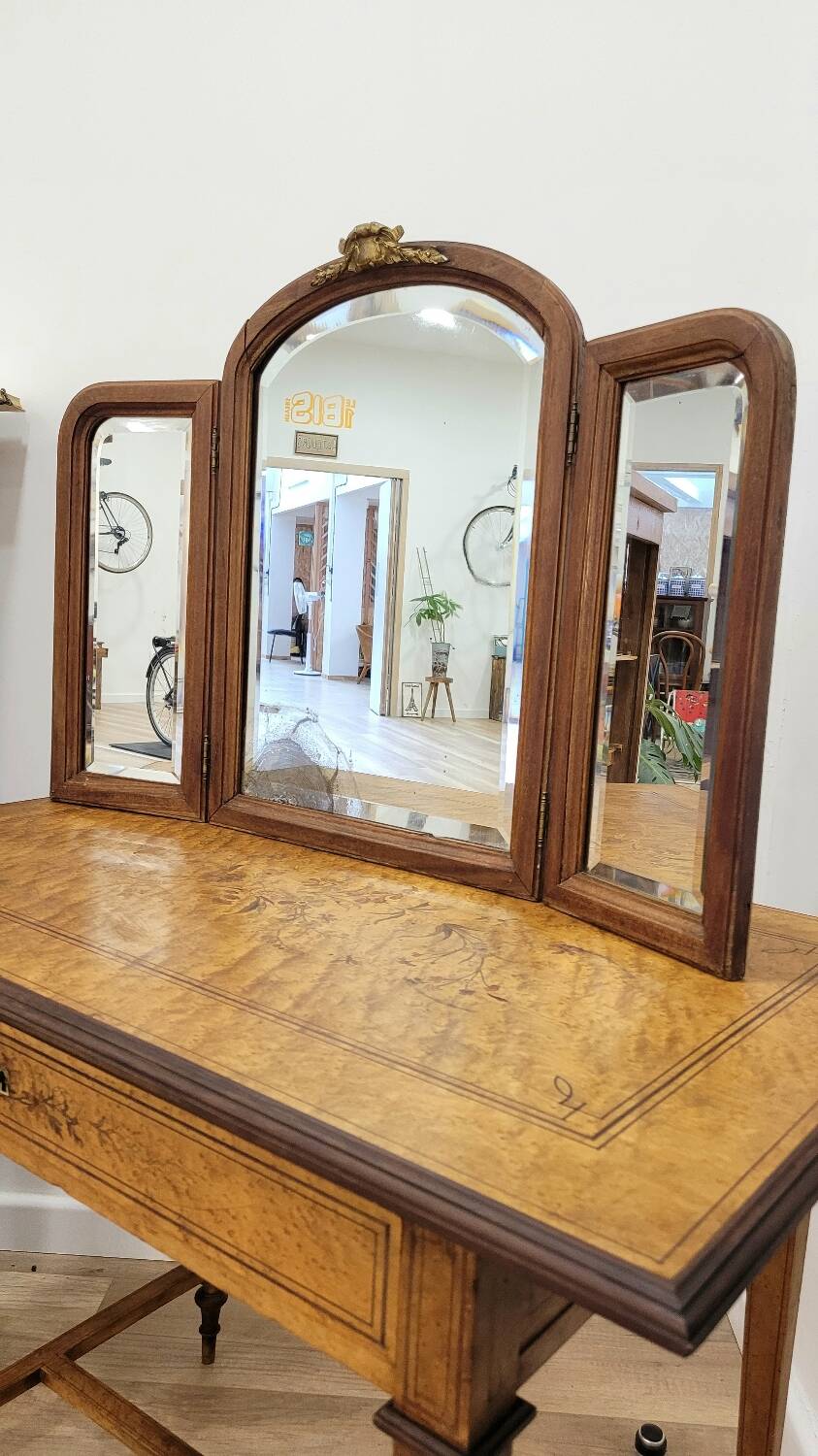 Antique triptych mirror