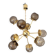 Contemporary Italian Gold Chandelier Sputnik in Style Murano Glass Smoked"