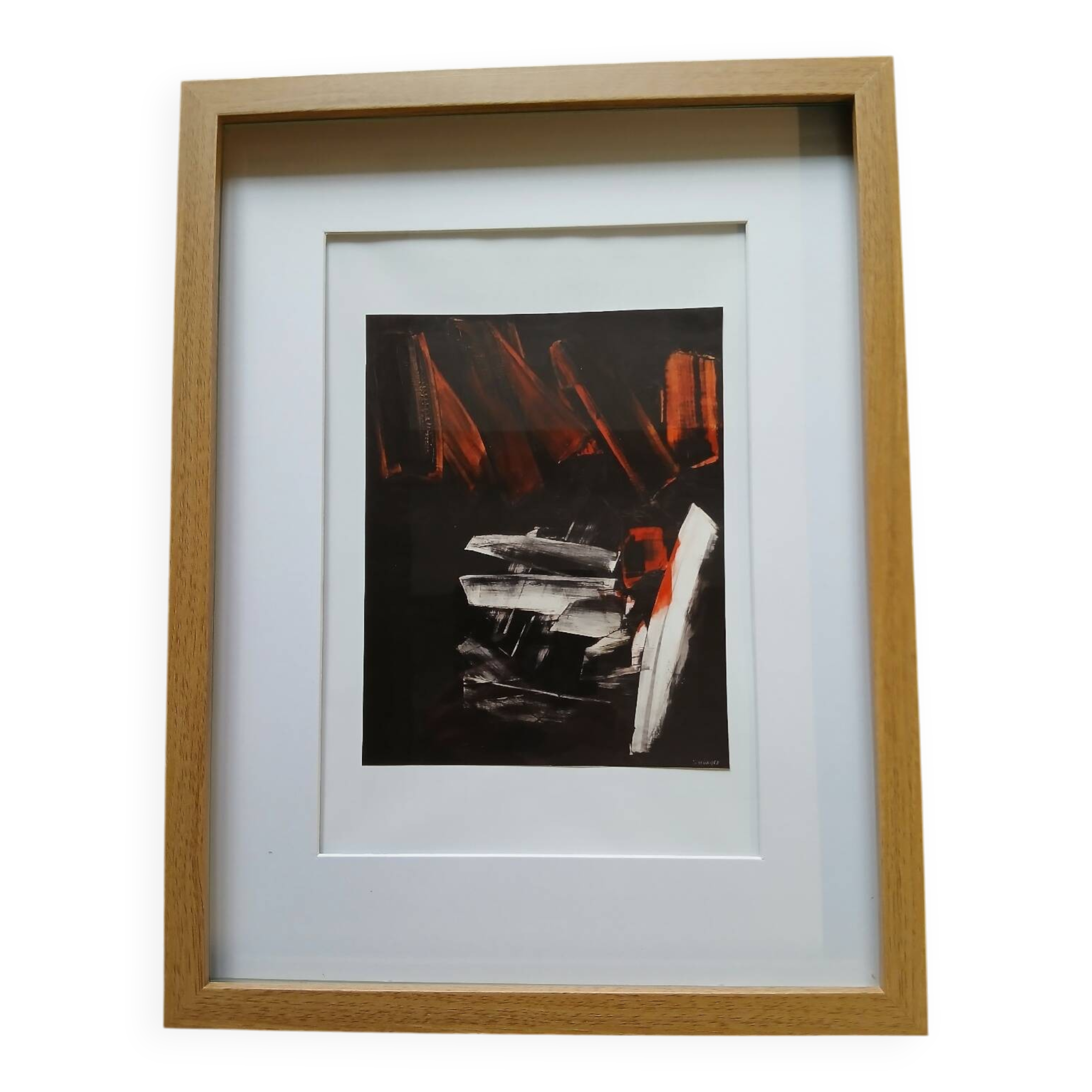 Art deco frame | pierre soulages "november 2, 1957" | black & gold/ochre |