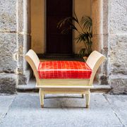 Sgabelli Art Deco in wood, ottone and pelle, Italia, anni '30, set of 2