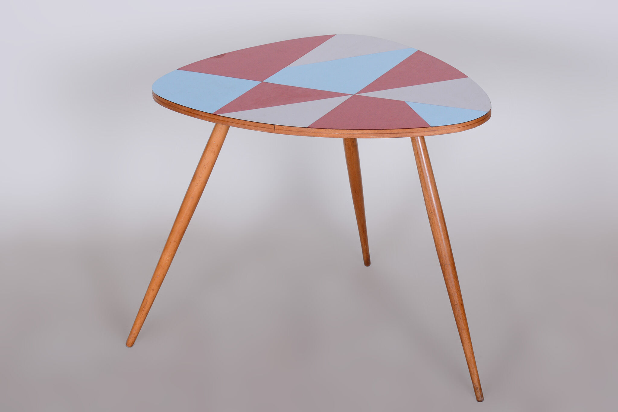 Small Restored MidCentury Table, Beech and Umakart, Czechia, 1950s