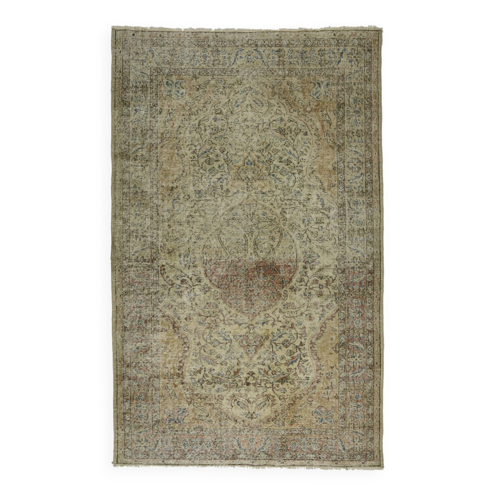 Turkish Anatolian Handmade Vintage Rug 270 cm x 168 cm