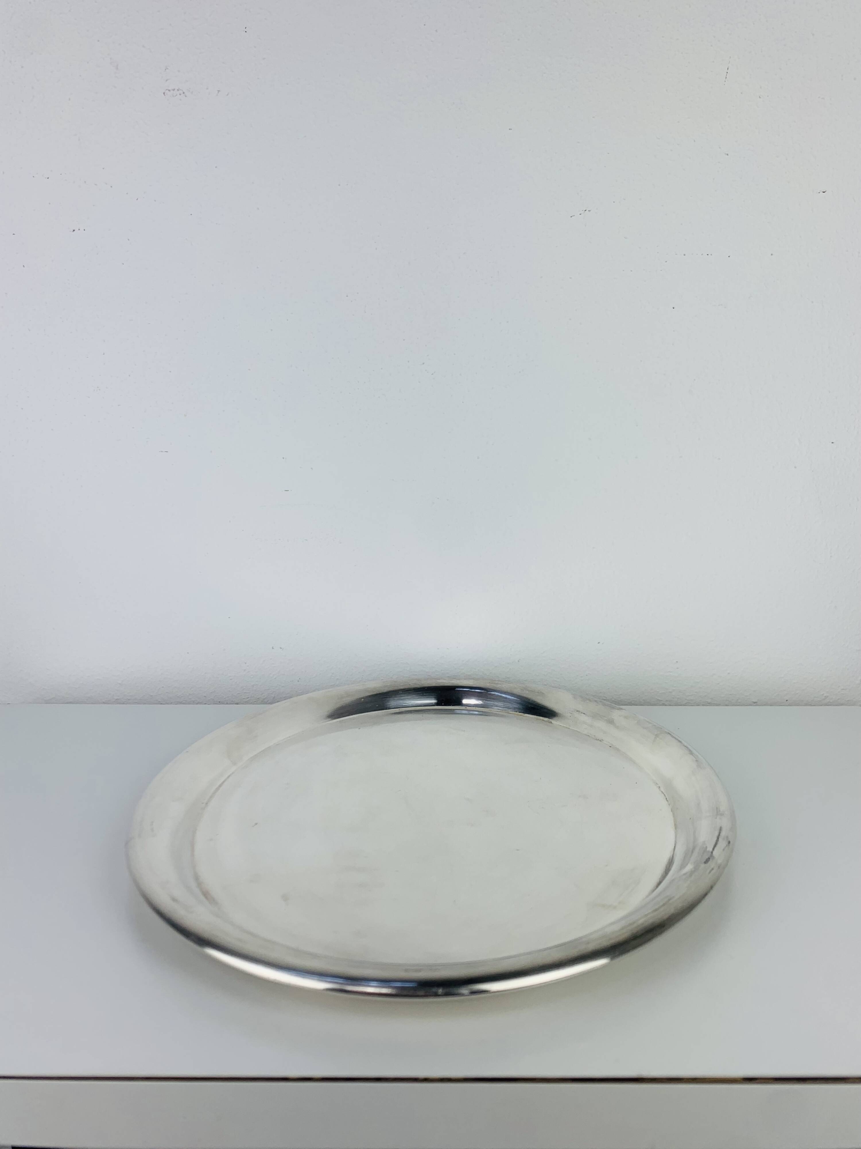 Vintage oval silver-plated tray