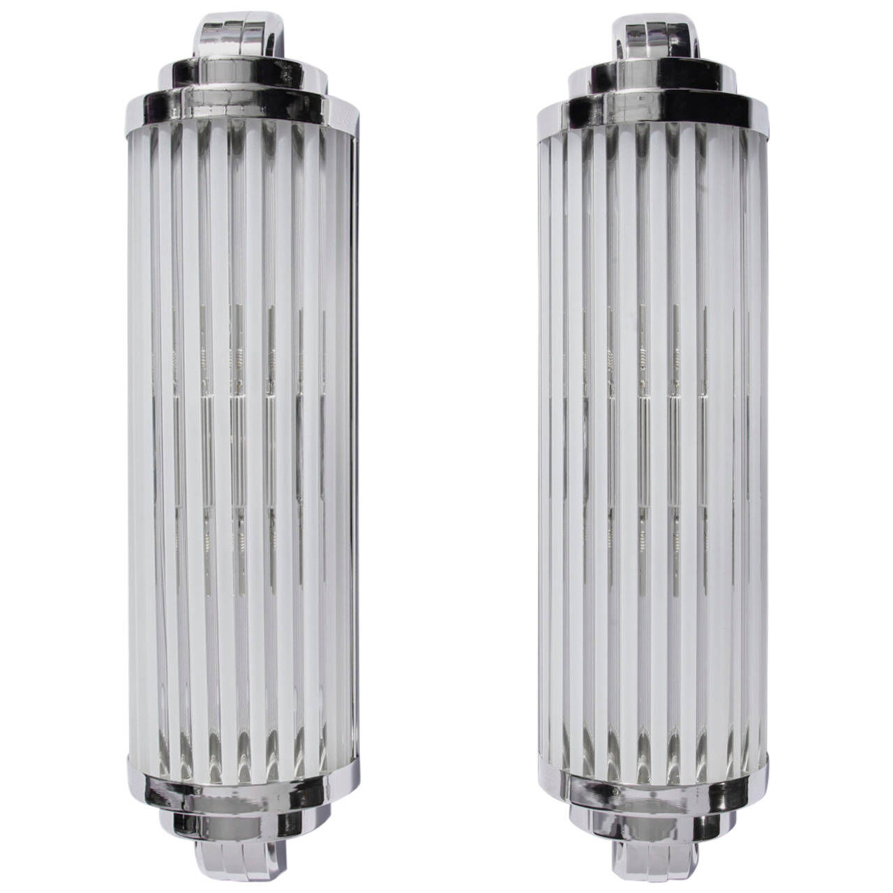 Pair of modernist art-deco wall lamps