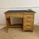 Vintage solid oak, wood and black desk