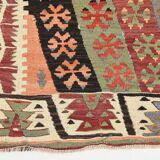 6x12 Multicolor Orientel Kilim Rug, Handmade Wool Kilim Rug, 185x350Cm