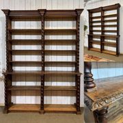 Bibliothèque de boiserie en chêne et sapin début XXème