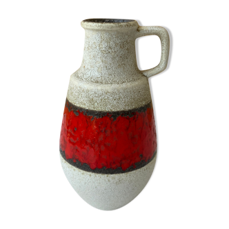 Vase West Germany rouge et grège Selency x Monoprix Croisé Laroche