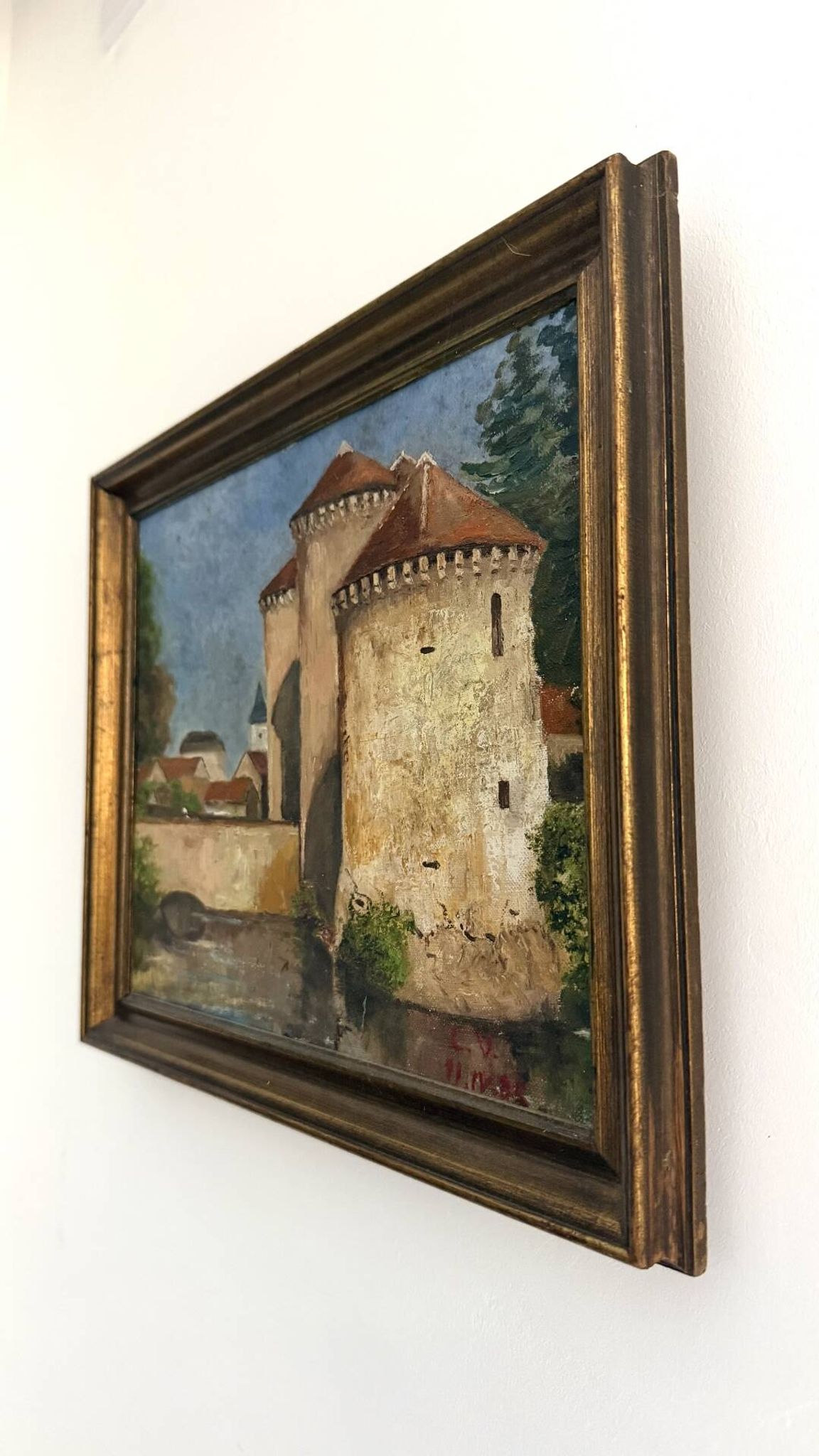 Château de Bourg-Archambault – Oil on canvas dated 1885 – Monogram
