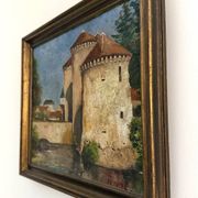 Château de Bourg-Archambault – Oil on canvas dated 1885 – Monogram
