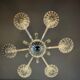 Venetian chandelier in transparent Murano glass circa 1950