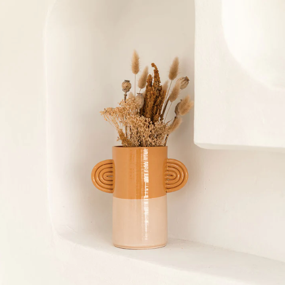 Two-tone amber ceramic vase - oustao