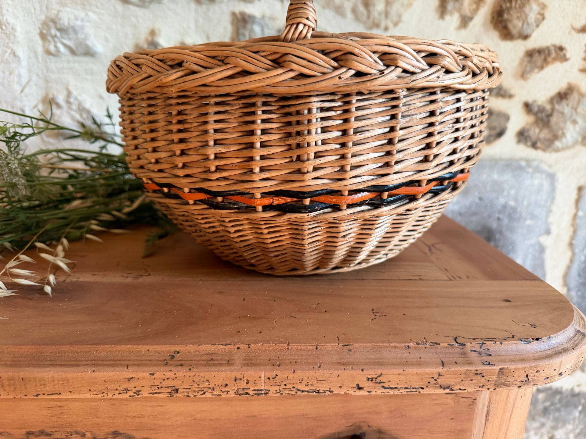 Vintage wicker basket