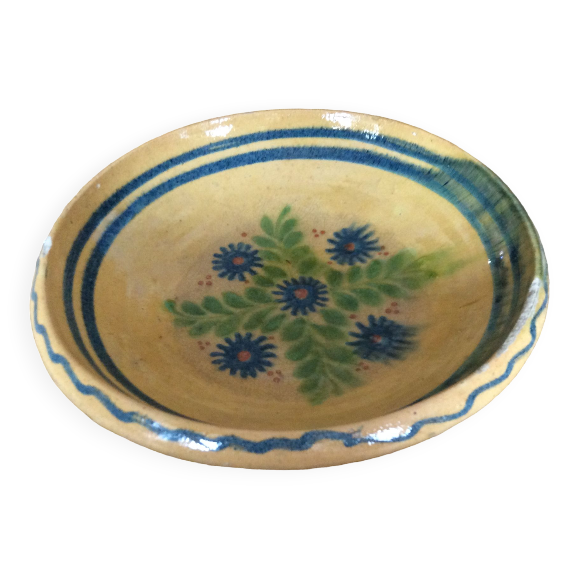 Glazed terracotta dish