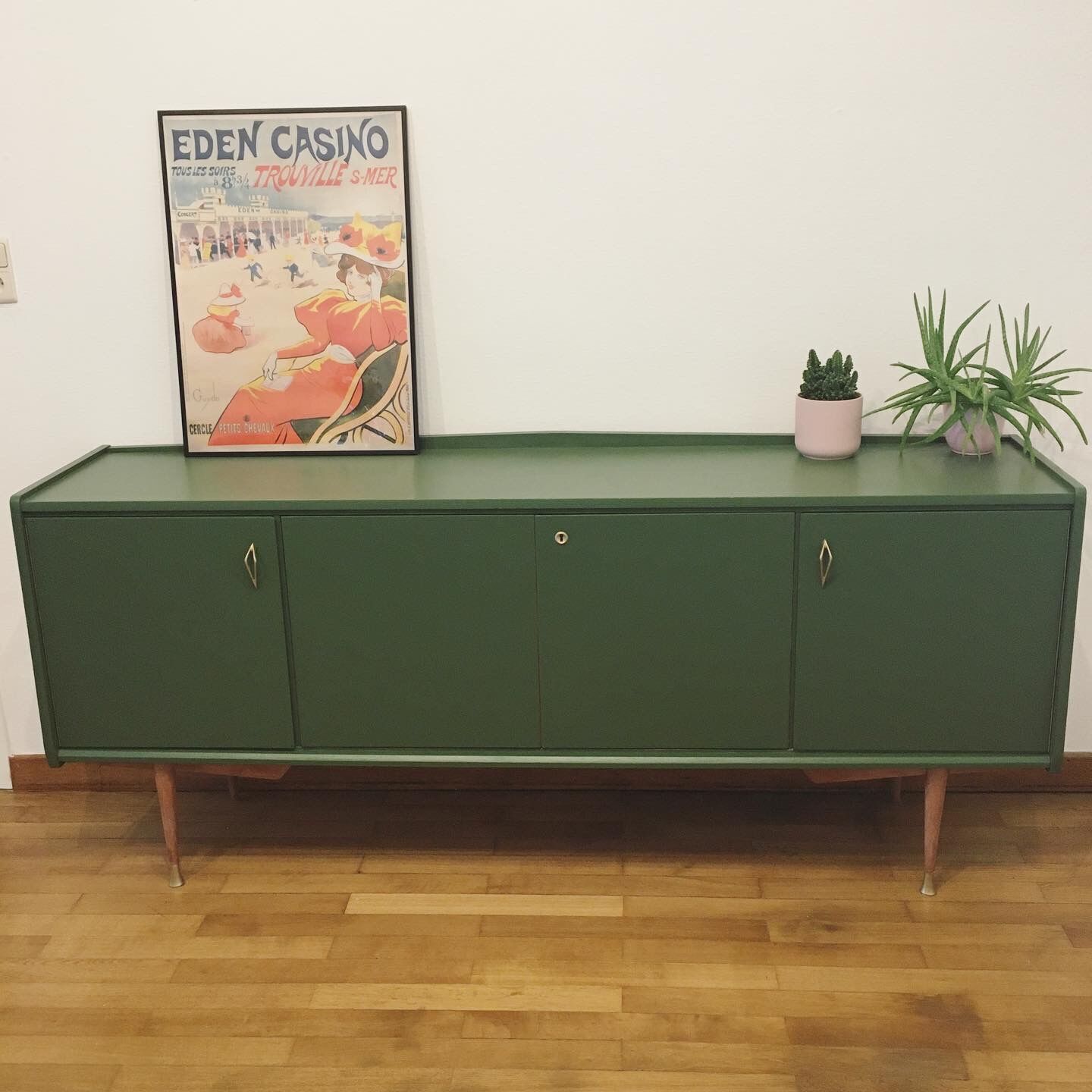 Vintage khaki green buffet