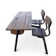 bureau d'école double avec chaises intégrées (ou pupitre d'écolier double)
