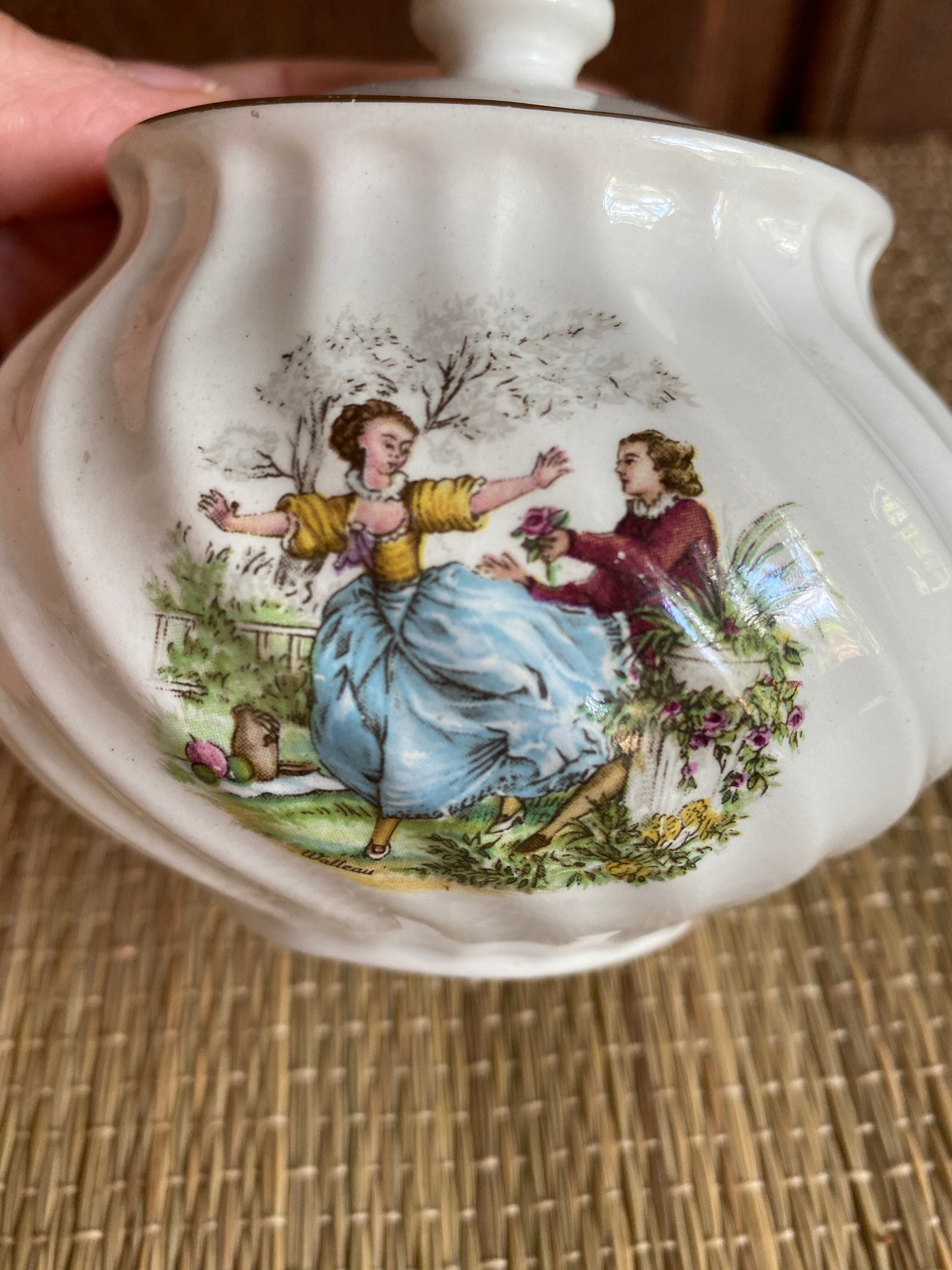 French earthenware sugar from Luneville romantic décor
