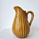 Ceramic "corn grain" pitcher in slip - Vintage
