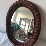 Vintage rattan mirror  24x31cm