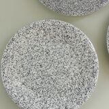 Set of 6 flat plates in speckled stoneware Italy