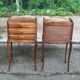 2 Louis XV bedside tables made of curved solid wood with drawers, 1920.