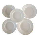 1 dish and 5 plates iron earth cream patina