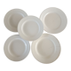 1 dish and 5 plates iron earth cream patina