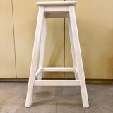 Tabouret haut, sellette en bois écru