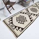 3x12 Rug For Hallway Brown Beige Turkish Runner Rug, 92x364Cm SK 18273