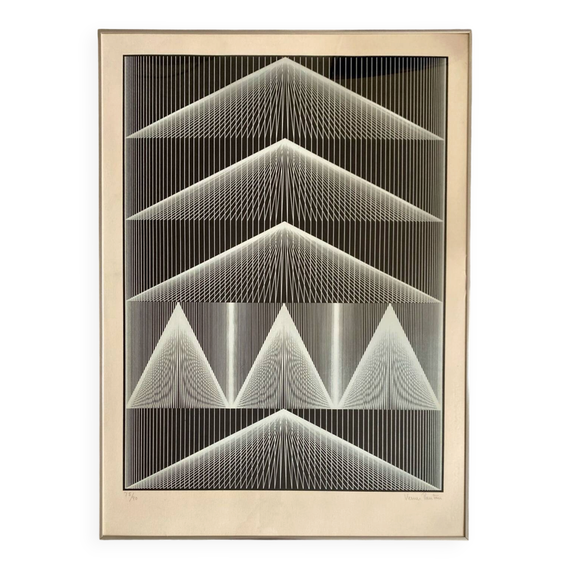 Verner Panton, lithograph 'cone line 1'