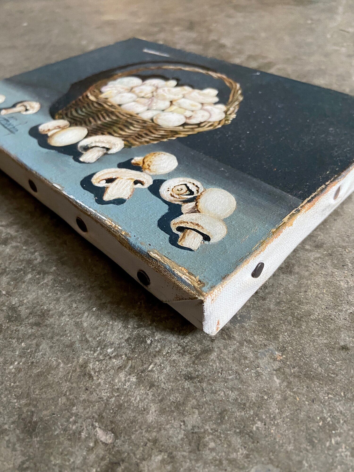 Oil painting on canvas The mushrooms of Paris