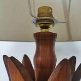 Wooden table lamp in the shape of a flower